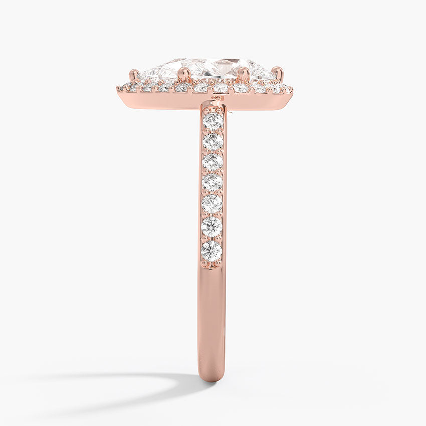 2,40 Karat Damla Halo Tasarım Tektaş Laboratuvar Pırlanta Yüzük 18K -Bellora - Bold Diamonds