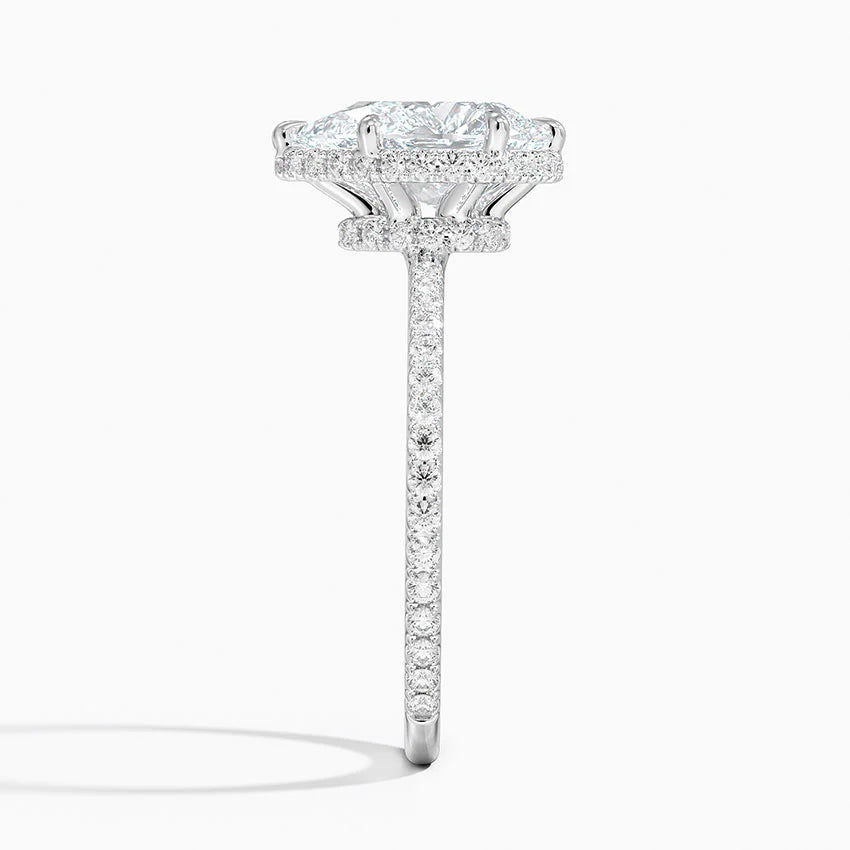 2,40 Karat Damla Halo Tasarım Tektaş Laboratuvar Pırlanta Yüzük 18K -Luminara - Bold Diamonds