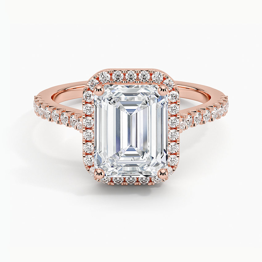 2.40 Karat Emerald Halo Tasarım Tektaş Laboratuvar Pırlanta Yüzük 18k -Astrala - Bold Diamonds