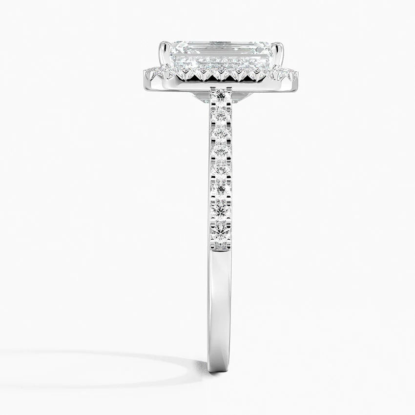2.40 Karat Emerald Halo Tasarım Tektaş Laboratuvar Pırlanta Yüzük 18k -Astrala - Bold Diamonds