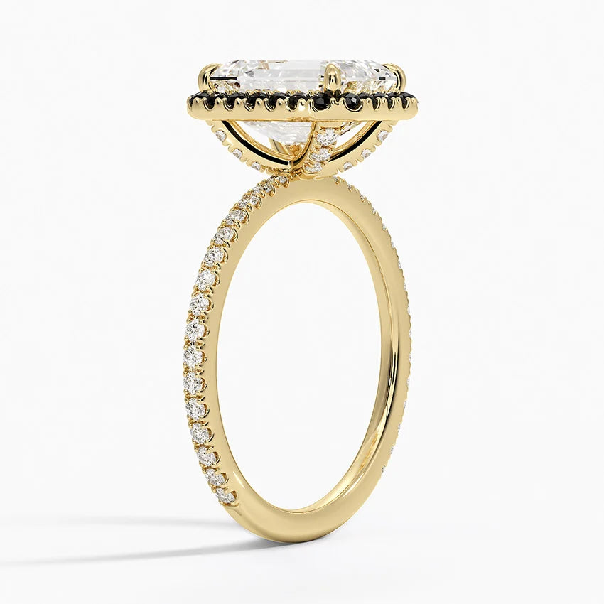 2.40 Karat Emerald Halo Tasarım Tektaş Laboratuvar Pırlanta Yüzük 18k -Halora - Bold Diamonds