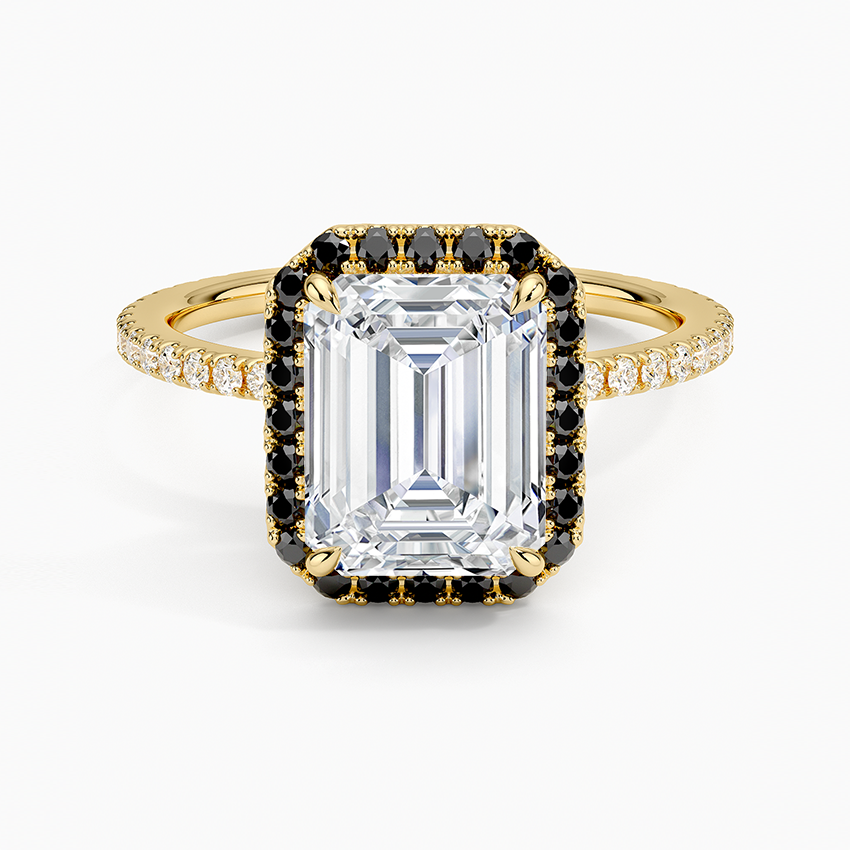 2.40 Karat Emerald Halo Tasarım Tektaş Laboratuvar Pırlanta Yüzük 18k -Halora - Bold Diamonds