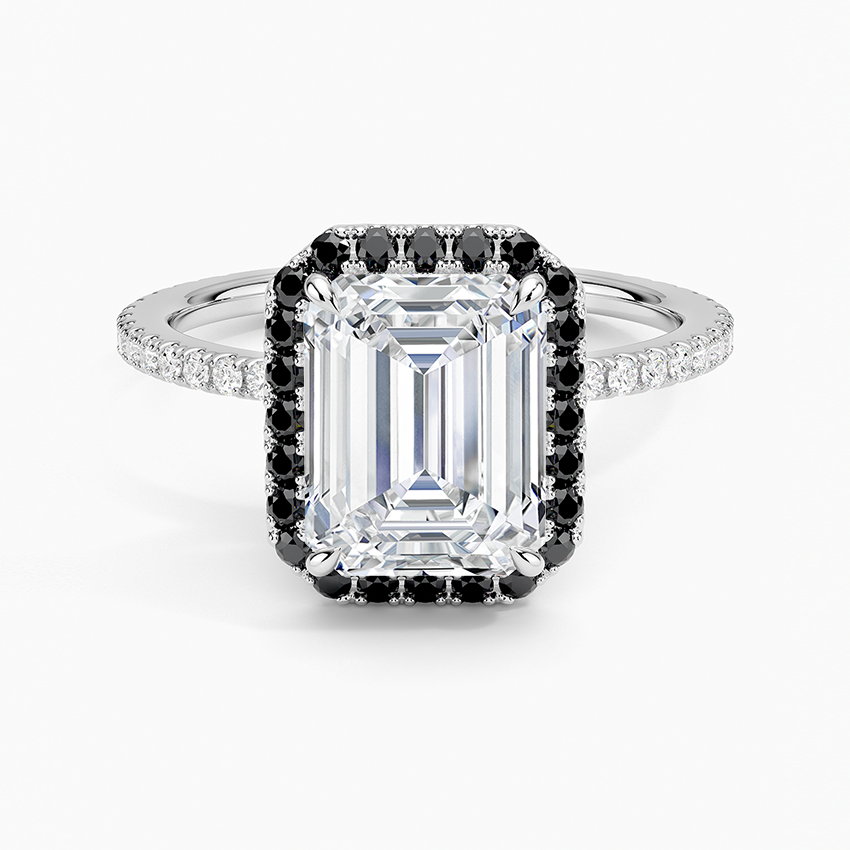 2.40 Karat Emerald Halo Tasarım Tektaş Laboratuvar Pırlanta Yüzük 18k -Halora - Bold Diamonds