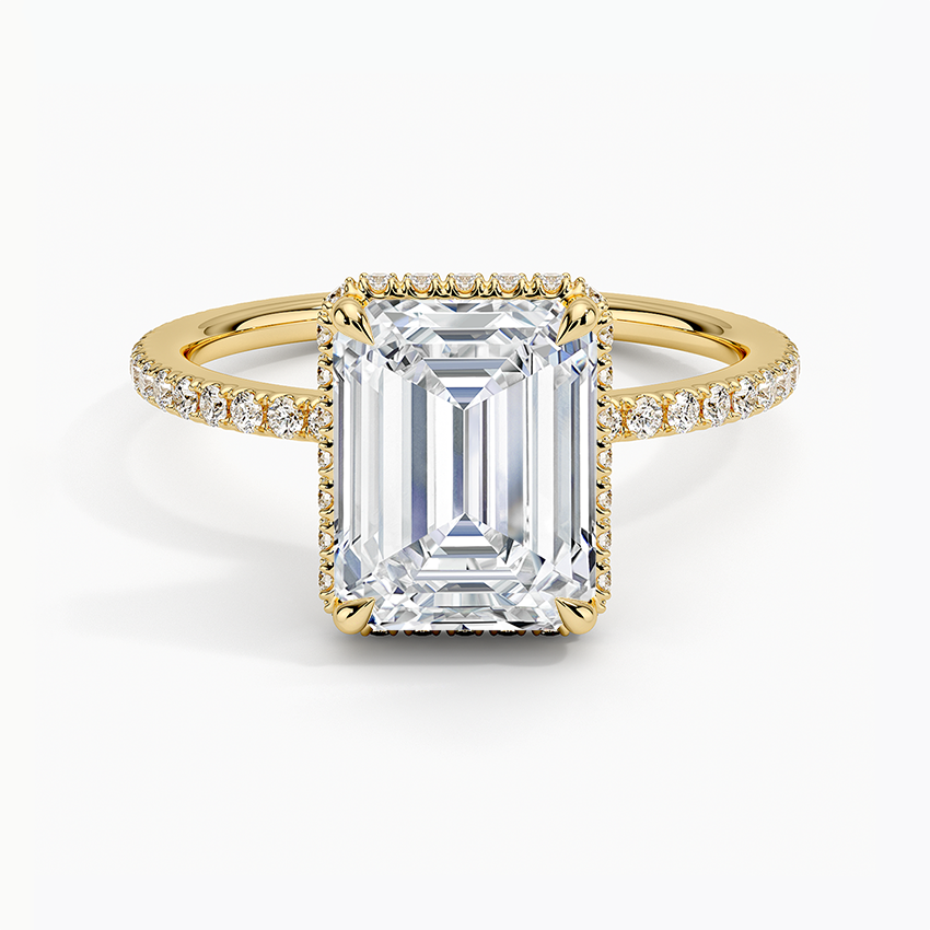 2,40 Karat Emerald Halo Tasarım Tektaş Laboratuvar Pırlanta Yüzük 18K -Luminara - Bold Diamonds