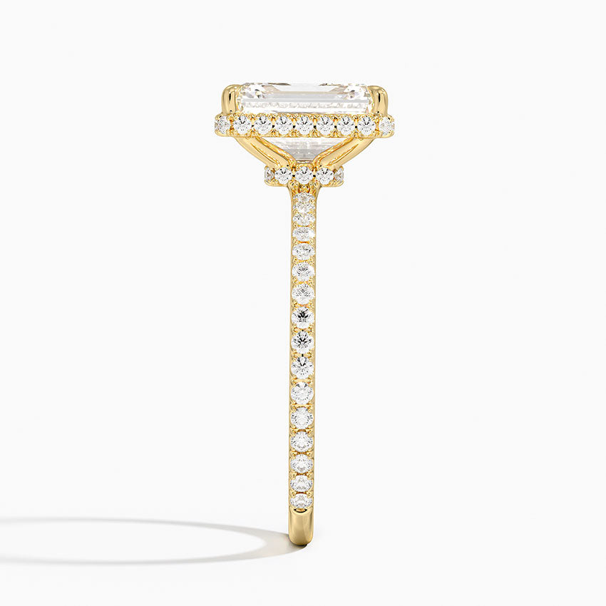 2,40 Karat Emerald Halo Tasarım Tektaş Laboratuvar Pırlanta Yüzük 18K -Luminara - Bold Diamonds