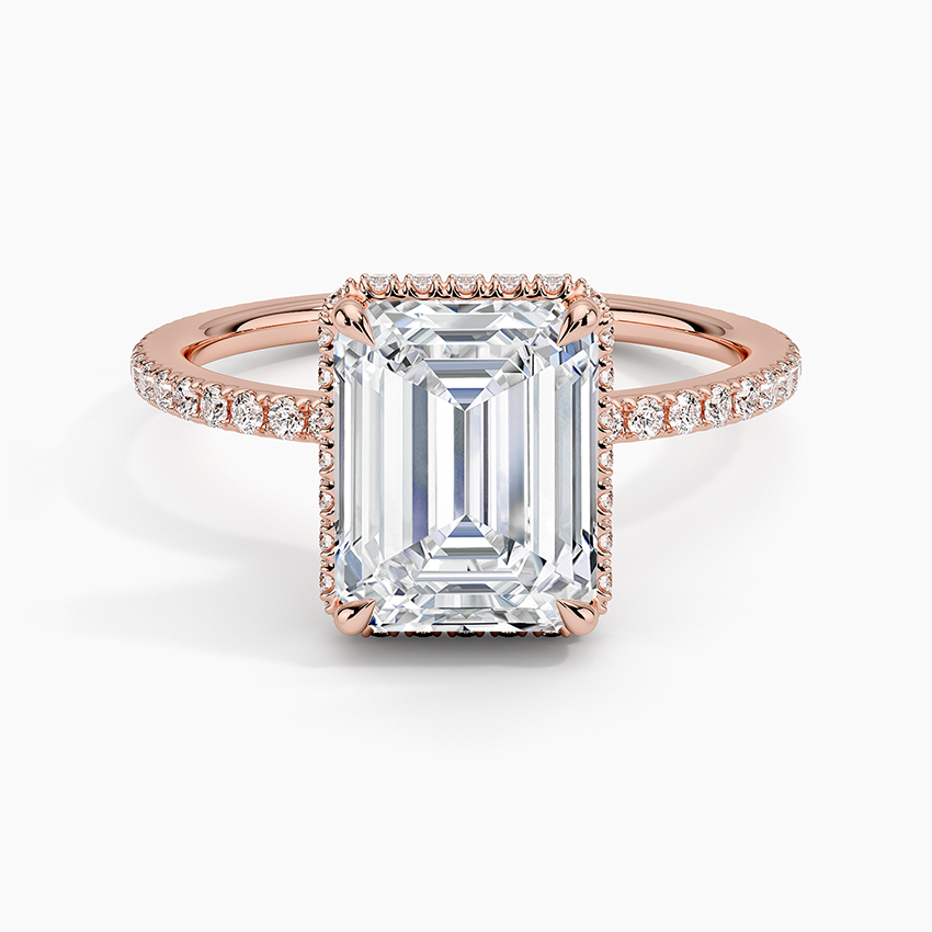 2,40 Karat Emerald Halo Tasarım Tektaş Laboratuvar Pırlanta Yüzük 18K -Luminara - Bold Diamonds