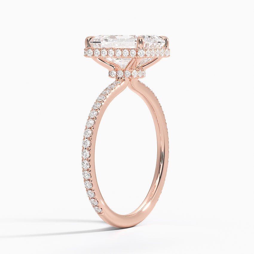 2,40 Karat Emerald Halo Tasarım Tektaş Laboratuvar Pırlanta Yüzük 18K -Luminara - Bold Diamonds