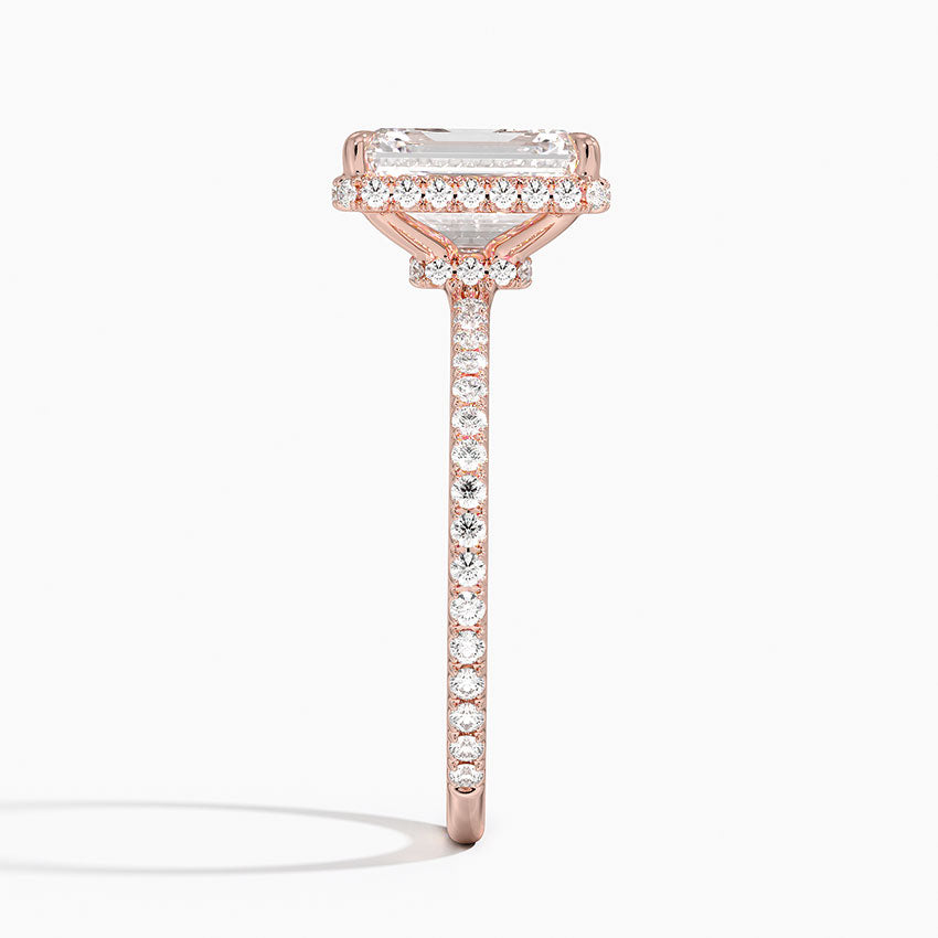 2,40 Karat Emerald Halo Tasarım Tektaş Laboratuvar Pırlanta Yüzük 18K -Luminara - Bold Diamonds