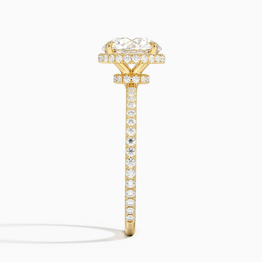 2,40 Karat Halo Tasarım Tektaş Laboratuvar Pırlanta Yüzük 18K - Luminara - Bold Diamonds