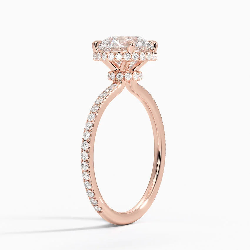 2,40 Karat Halo Tasarım Tektaş Laboratuvar Pırlanta Yüzük 18K - Luminara - Bold Diamonds