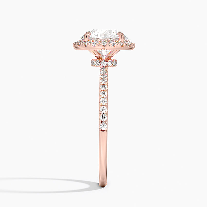 2.40 Karat Halo Tasarım Tektaş Laboratuvar Pırlanta Yüzük 18k - Luxora - Bold Diamonds