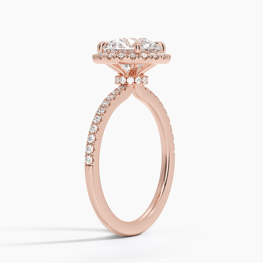 2.40 Karat Halo Tasarım Tektaş Laboratuvar Pırlanta Yüzük 18k - Luxora - Bold Diamonds