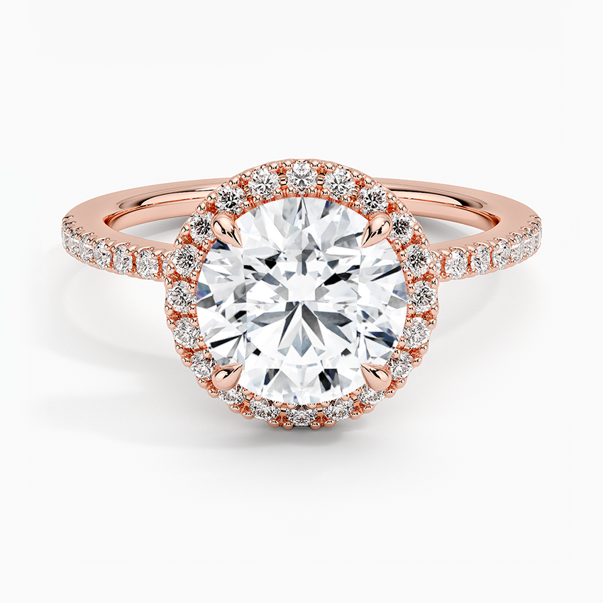 2.40 Karat Halo Tasarım Tektaş Laboratuvar Pırlanta Yüzük 18k - Luxora - Bold Diamonds