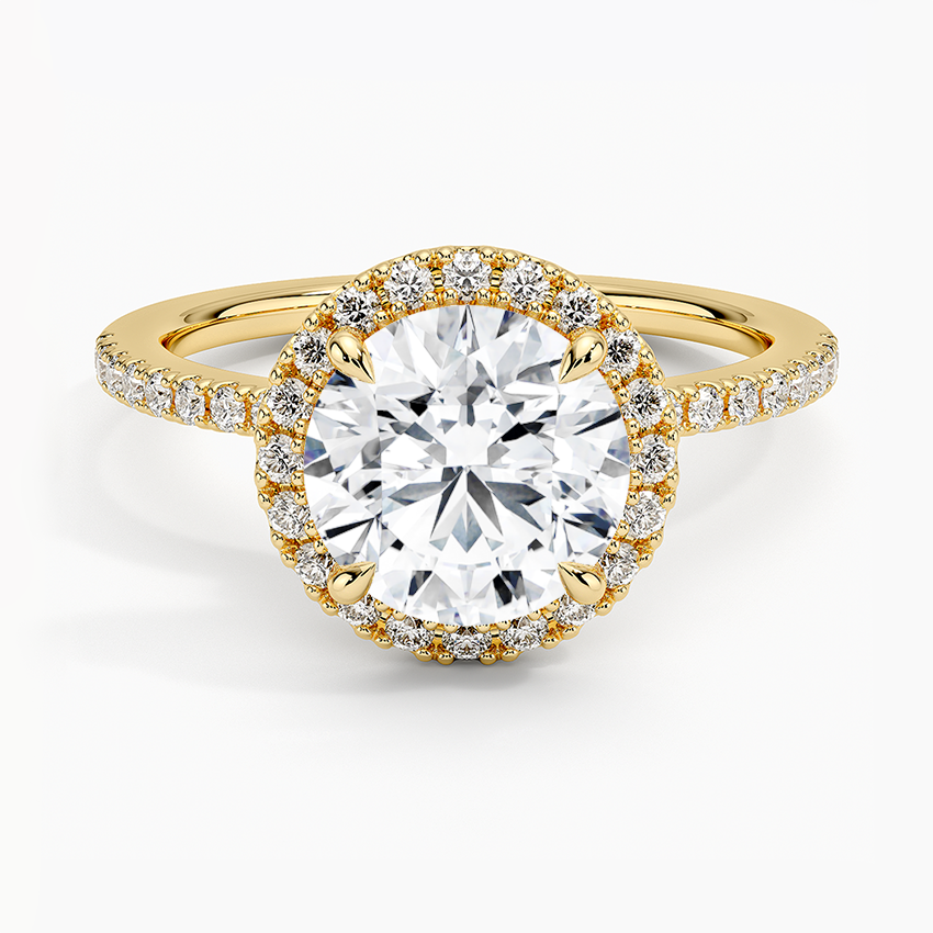2.40 Karat Halo Tasarım Tektaş Laboratuvar Pırlanta Yüzük 18k - Luxora - Bold Diamonds
