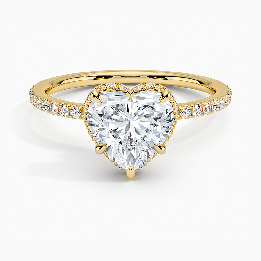 2,40 Karat Kalp Halo Tasarım Tektaş Laboratuvar Pırlanta Yüzük 18K - Luminara - Bold Diamonds