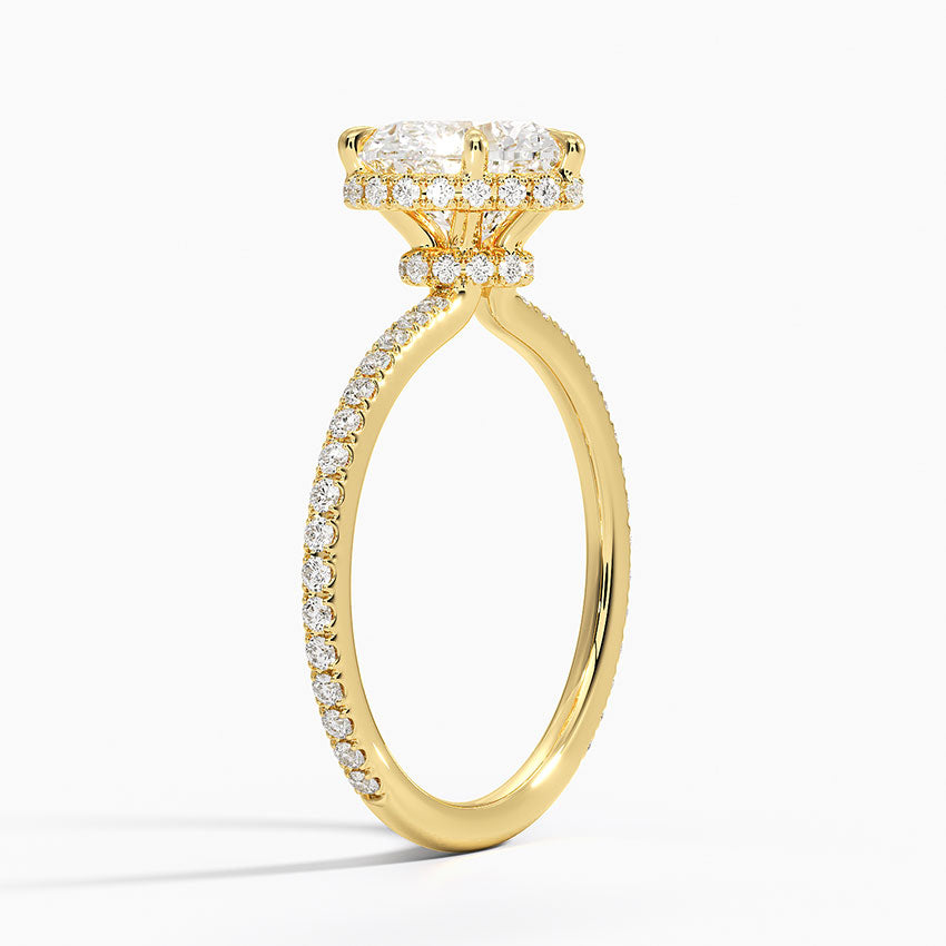 2,40 Karat Kalp Halo Tasarım Tektaş Laboratuvar Pırlanta Yüzük 18K - Luminara - Bold Diamonds