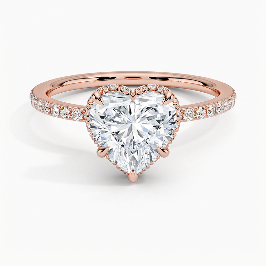 2,40 Karat Kalp Halo Tasarım Tektaş Laboratuvar Pırlanta Yüzük 18K - Luminara - Bold Diamonds