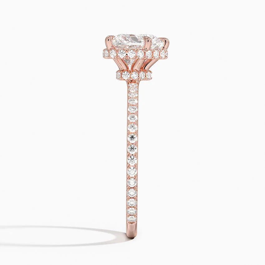 2,40 Karat Kalp Halo Tasarım Tektaş Laboratuvar Pırlanta Yüzük 18K - Luminara - Bold Diamonds