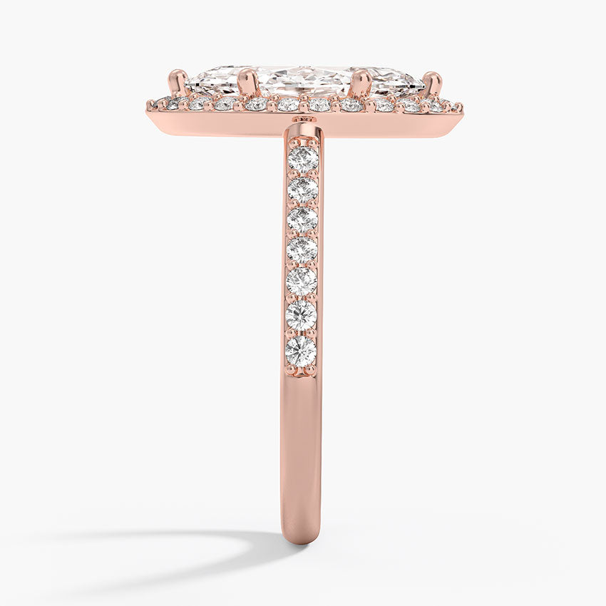 2,40 Karat Marquise Halo Tasarım Tektaş Laboratuvar Pırlanta Yüzük 18K -Bellora - Bold Diamonds