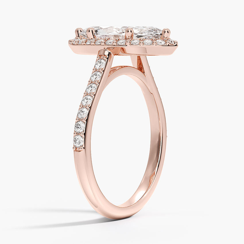 2,40 Karat Marquise Halo Tasarım Tektaş Laboratuvar Pırlanta Yüzük 18K -Bellora - Bold Diamonds