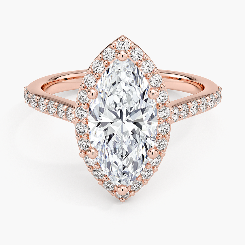 2,40 Karat Marquise Halo Tasarım Tektaş Laboratuvar Pırlanta Yüzük 18K -Bellora - Bold Diamonds