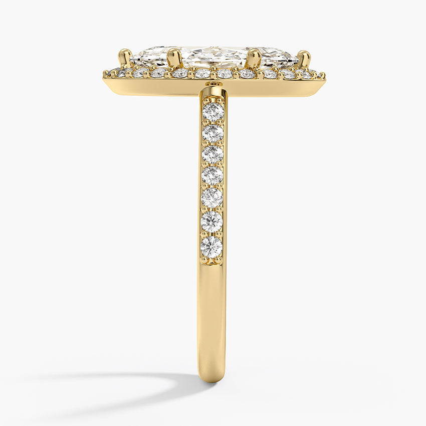 2,40 Karat Marquise Halo Tasarım Tektaş Laboratuvar Pırlanta Yüzük 18K -Bellora - Bold Diamonds