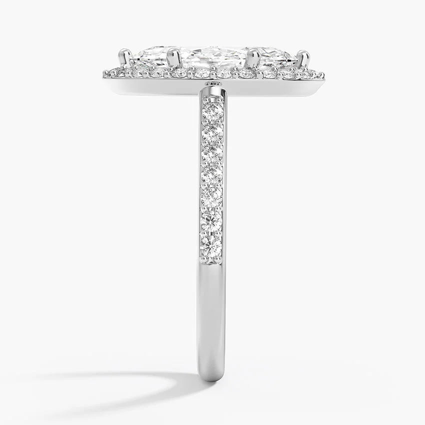 2,40 Karat Marquise Halo Tasarım Tektaş Laboratuvar Pırlanta Yüzük 18K -Bellora - Bold Diamonds