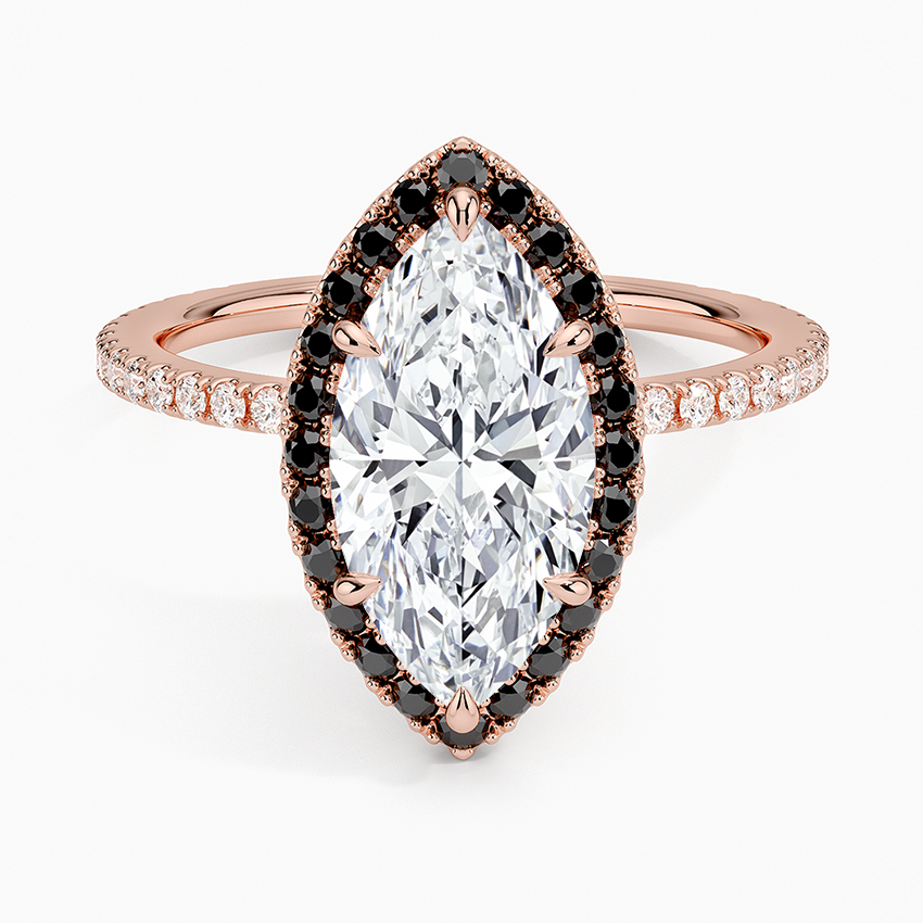 2.40 Karat Marquise Halo Tasarım Tektaş Laboratuvar Pırlanta Yüzük 18k -Halora - Bold Diamonds
