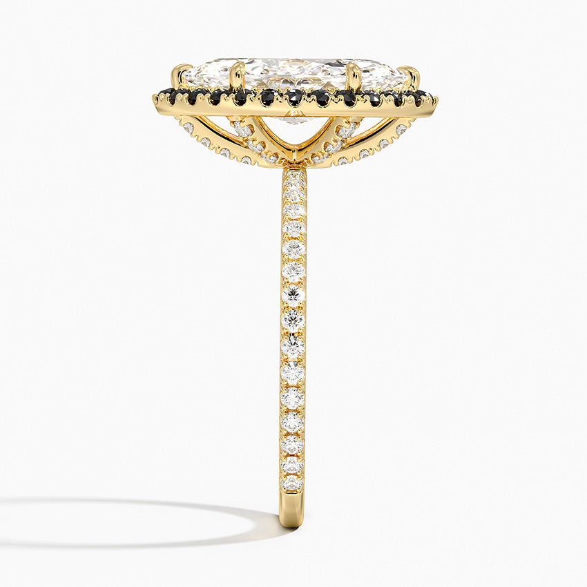 2.40 Karat Marquise Halo Tasarım Tektaş Laboratuvar Pırlanta Yüzük 18k -Halora - Bold Diamonds
