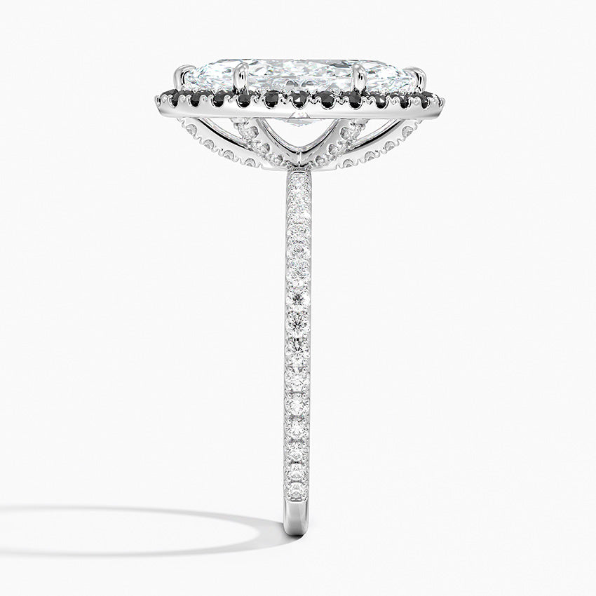 2.40 Karat Marquise Halo Tasarım Tektaş Laboratuvar Pırlanta Yüzük 18k -Halora - Bold Diamonds
