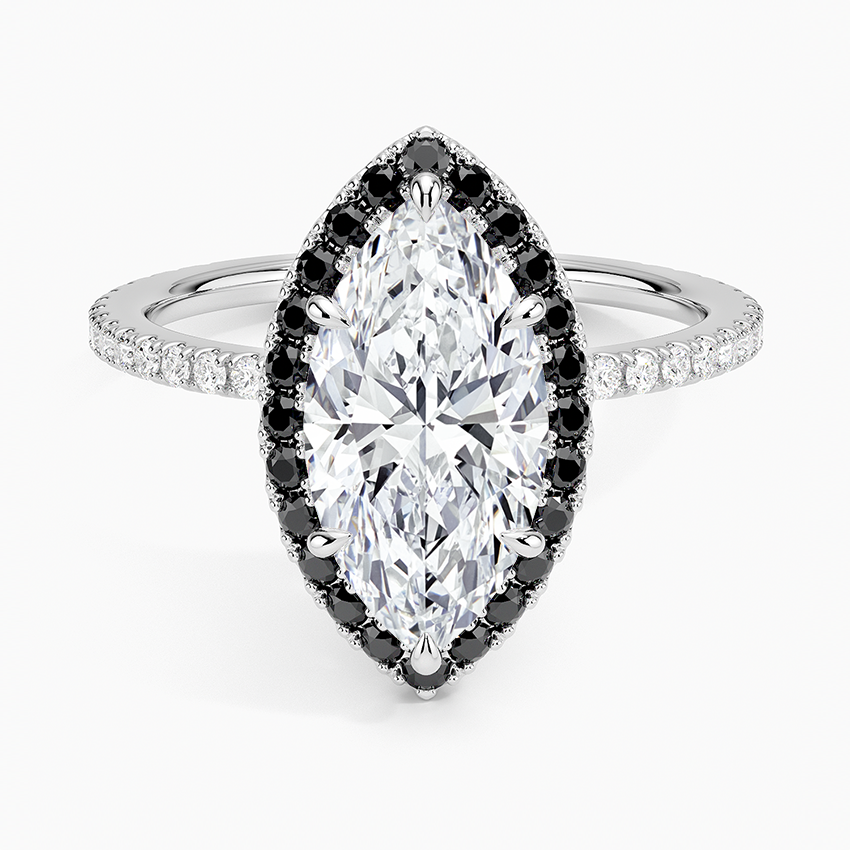 2.40 Karat Marquise Halo Tasarım Tektaş Laboratuvar Pırlanta Yüzük 18k -Halora - Bold Diamonds