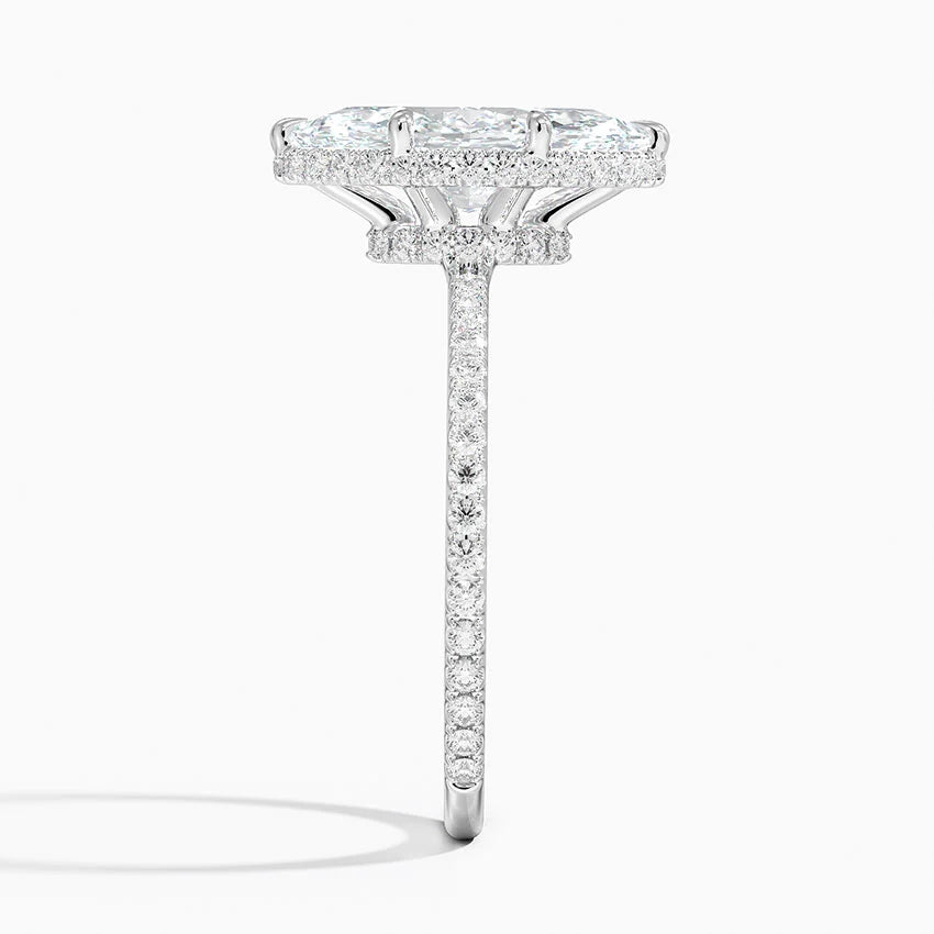 2,40 Karat Marquise Halo Tasarım Tektaş Laboratuvar Pırlanta Yüzük 18K -Luminara - Bold Diamonds
