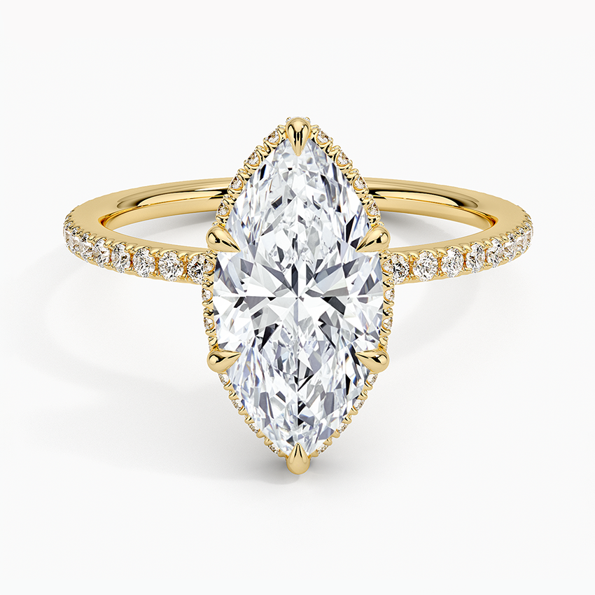 2,40 Karat Marquise Halo Tasarım Tektaş Laboratuvar Pırlanta Yüzük 18K -Luminara - Bold Diamonds