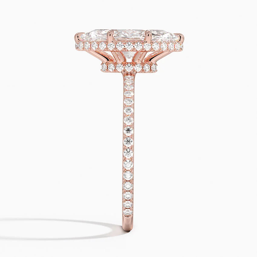 2,40 Karat Marquise Halo Tasarım Tektaş Laboratuvar Pırlanta Yüzük 18K -Luminara - Bold Diamonds