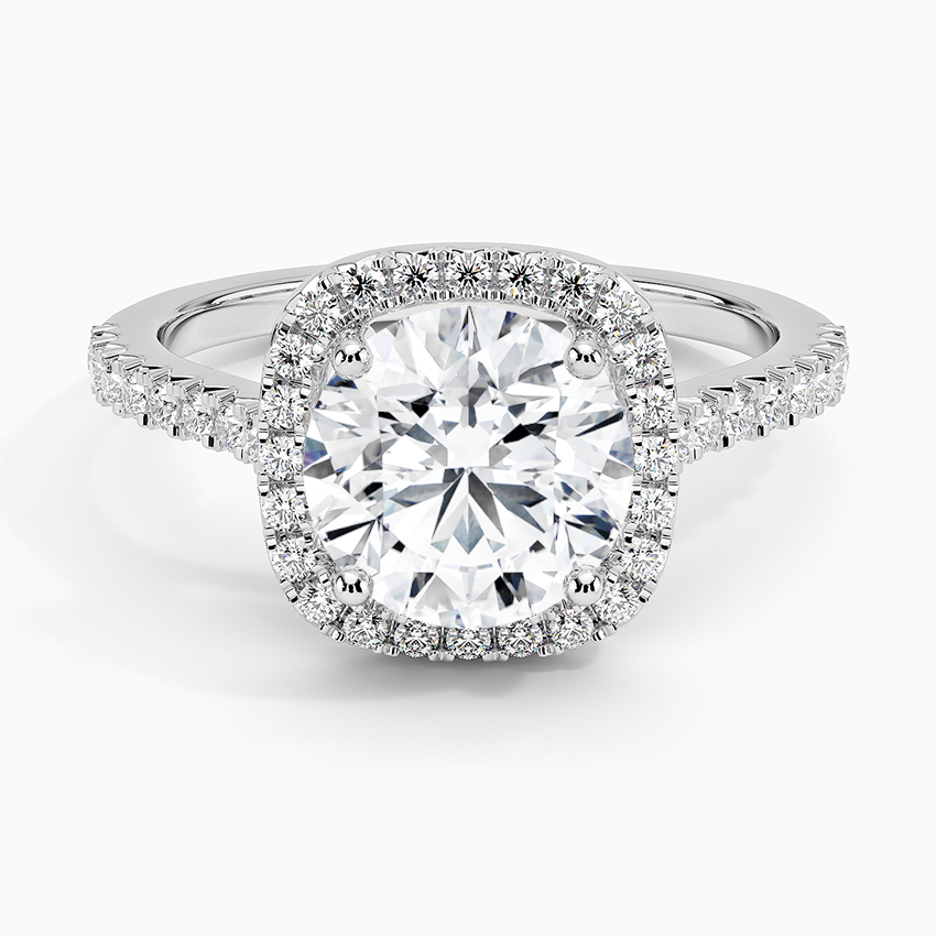 2.40 Karat Oval Halo Tasarım Tektaş Laboratuvar Pırlanta Yüzük 18k -Astrala - Bold Diamonds