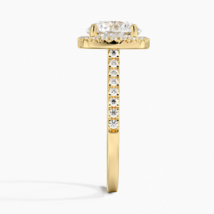 2.40 Karat Oval Halo Tasarım Tektaş Laboratuvar Pırlanta Yüzük 18k -Astrala - Bold Diamonds