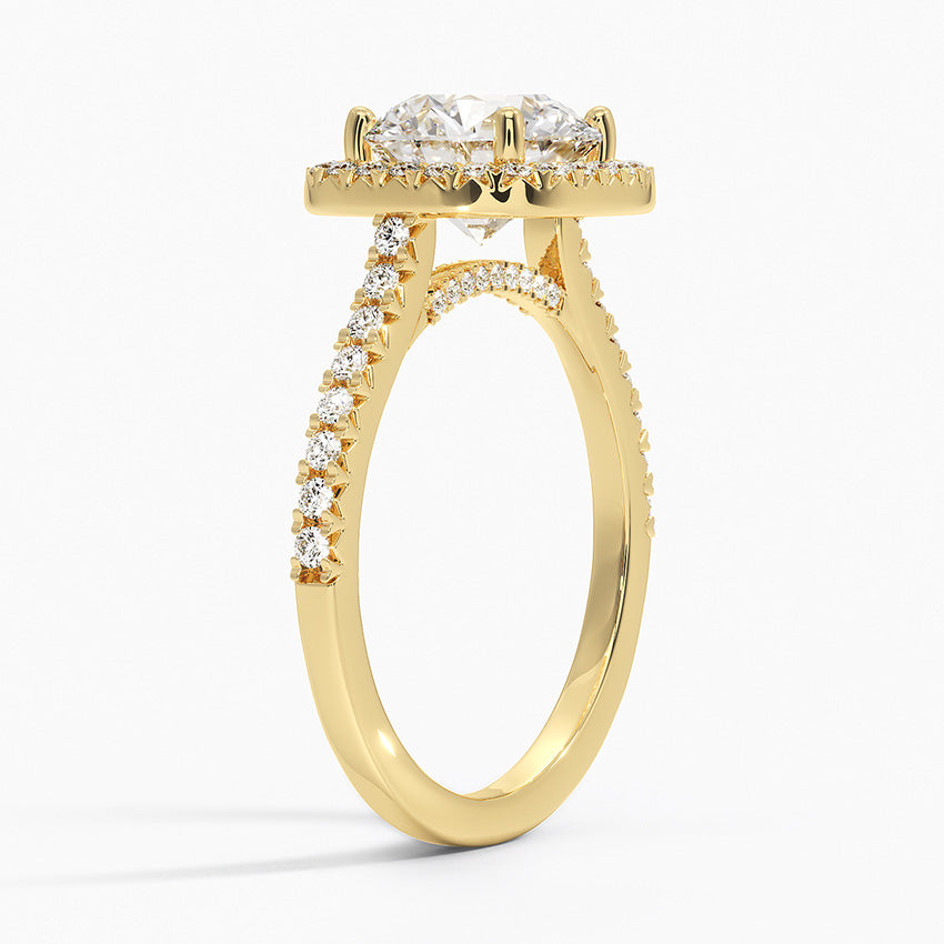 2.40 Karat Oval Halo Tasarım Tektaş Laboratuvar Pırlanta Yüzük 18k -Astrala - Bold Diamonds