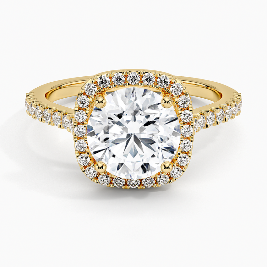 2.40 Karat Oval Halo Tasarım Tektaş Laboratuvar Pırlanta Yüzük 18k -Astrala - Bold Diamonds
