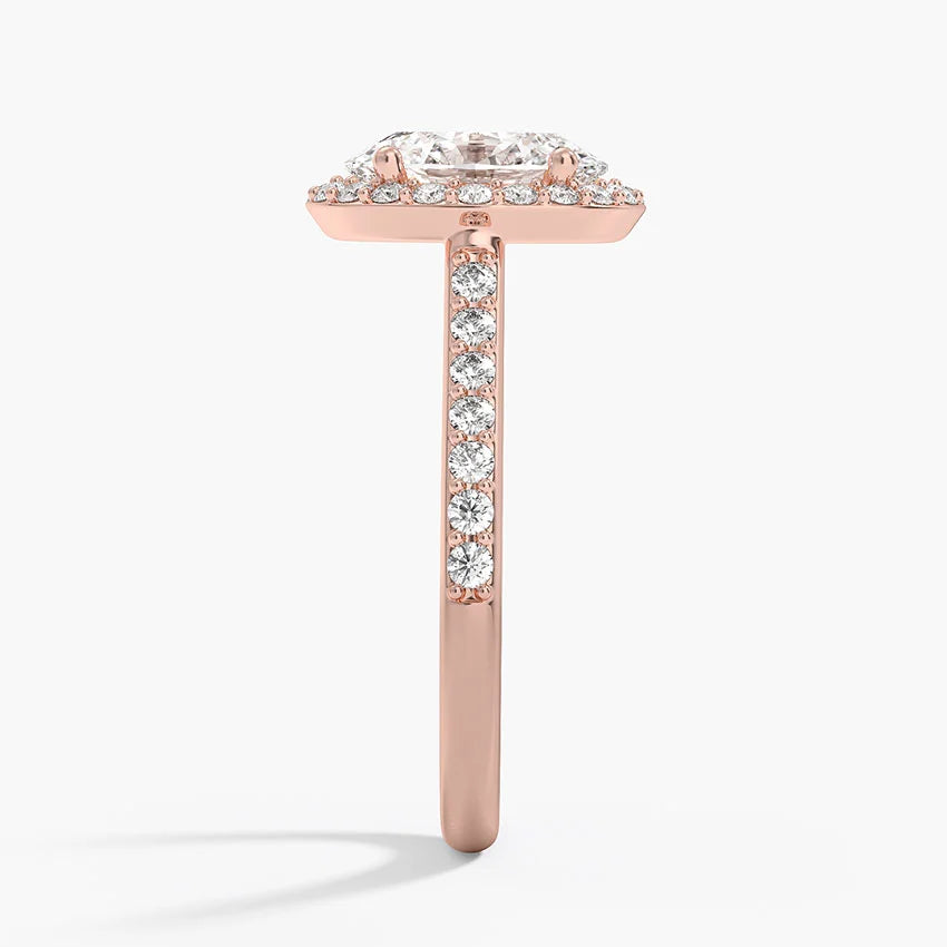 2,40 Karat Oval Halo Tasarım Tektaş Laboratuvar Pırlanta Yüzük 18K -Bellora - Bold Diamonds