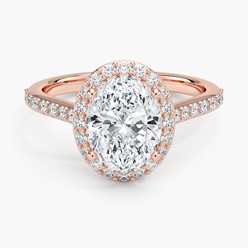 2,40 Karat Oval Halo Tasarım Tektaş Laboratuvar Pırlanta Yüzük 18K -Bellora - Bold Diamonds