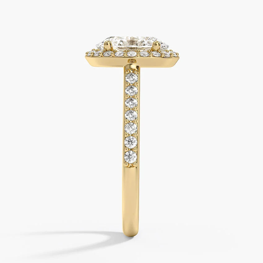 2,40 Karat Oval Halo Tasarım Tektaş Laboratuvar Pırlanta Yüzük 18K -Bellora - Bold Diamonds