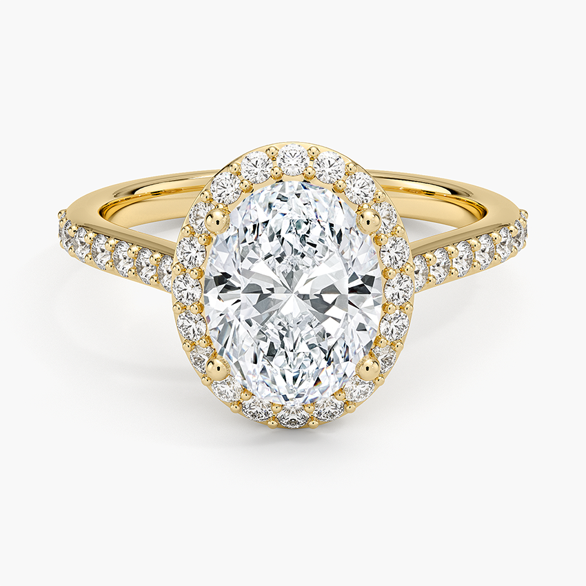 2,40 Karat Oval Halo Tasarım Tektaş Laboratuvar Pırlanta Yüzük 18K -Bellora - Bold Diamonds