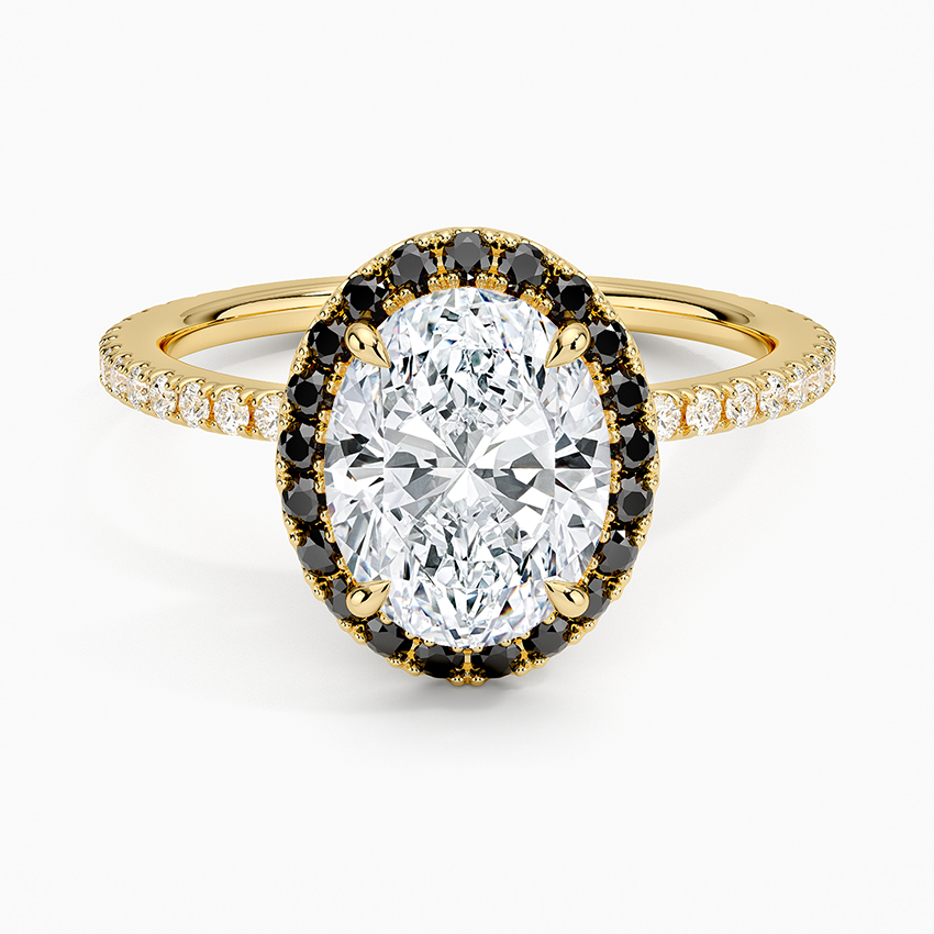 2.40 Karat Oval Halo Tasarım Tektaş Laboratuvar Pırlanta Yüzük 18k -Halora - Bold Diamonds