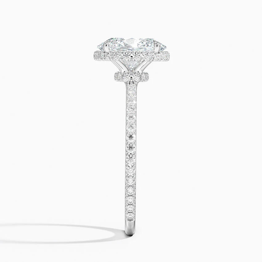 2,40 Karat Oval Halo Tasarım Tektaş Laboratuvar Pırlanta Yüzük 18K -Luminara - Bold Diamonds