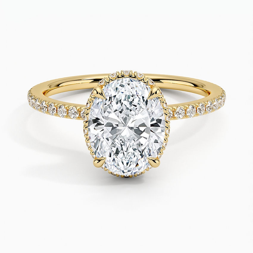 2,40 Karat Oval Halo Tasarım Tektaş Laboratuvar Pırlanta Yüzük 18K -Luminara - Bold Diamonds