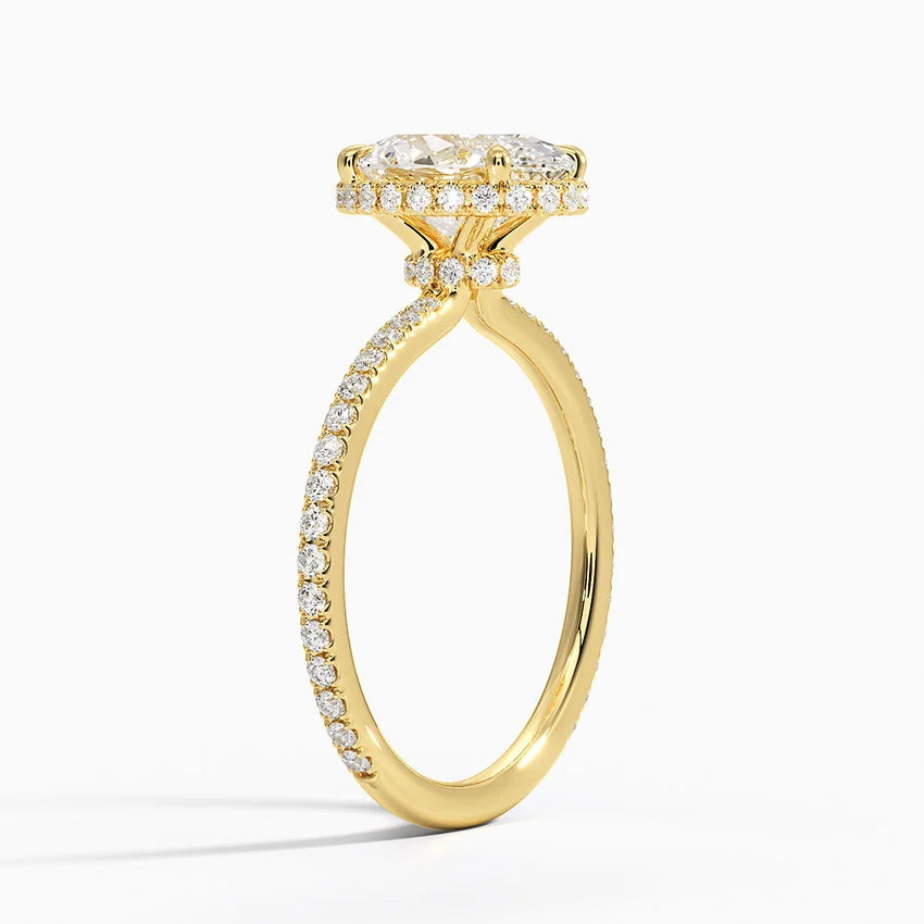 2,40 Karat Oval Halo Tasarım Tektaş Laboratuvar Pırlanta Yüzük 18K -Luminara - Bold Diamonds