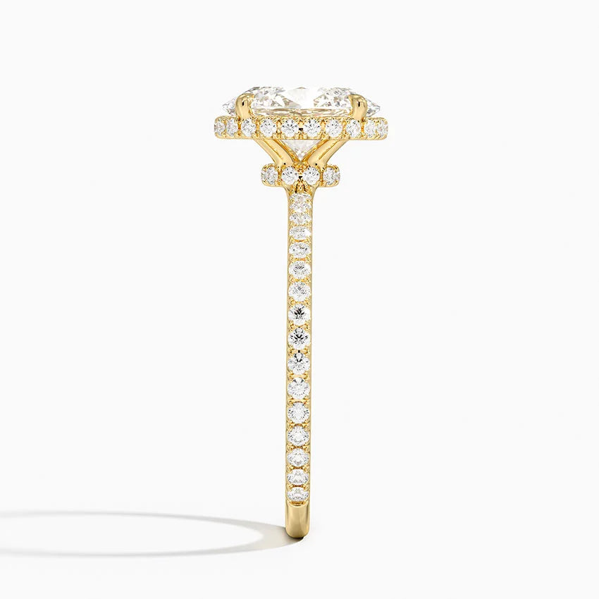 2,40 Karat Oval Halo Tasarım Tektaş Laboratuvar Pırlanta Yüzük 18K -Luminara - Bold Diamonds