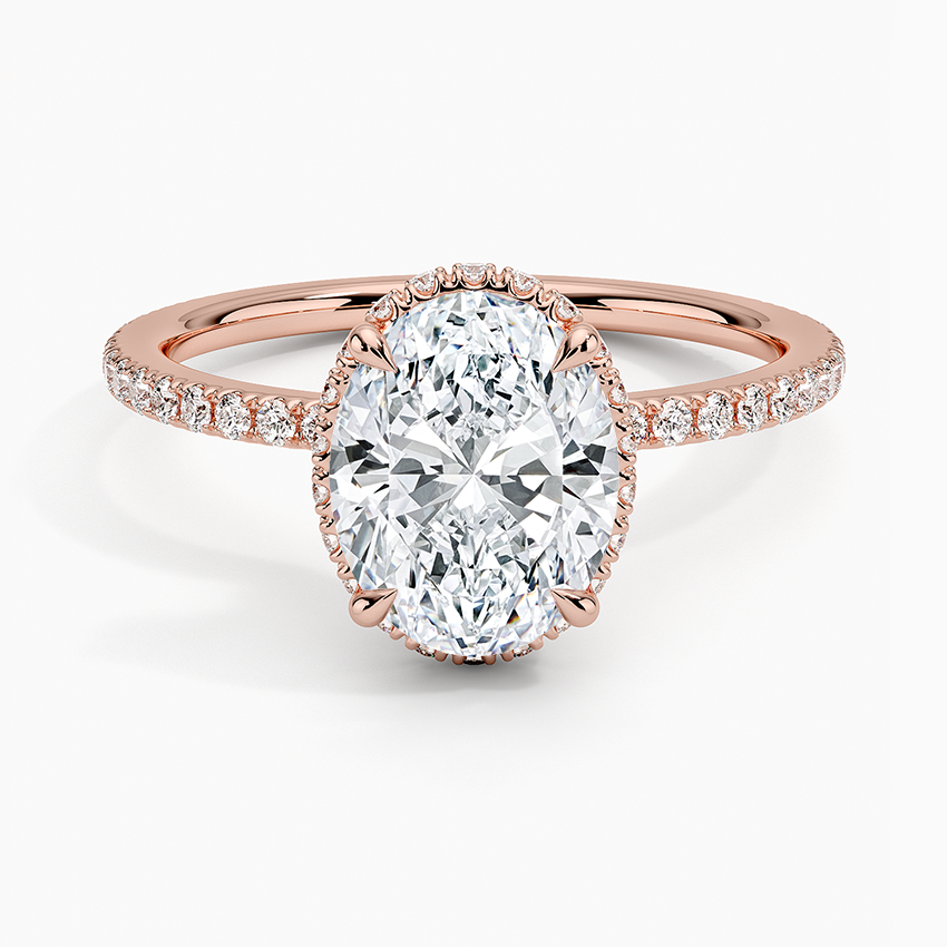 2,40 Karat Oval Halo Tasarım Tektaş Laboratuvar Pırlanta Yüzük 18K -Luminara - Bold Diamonds