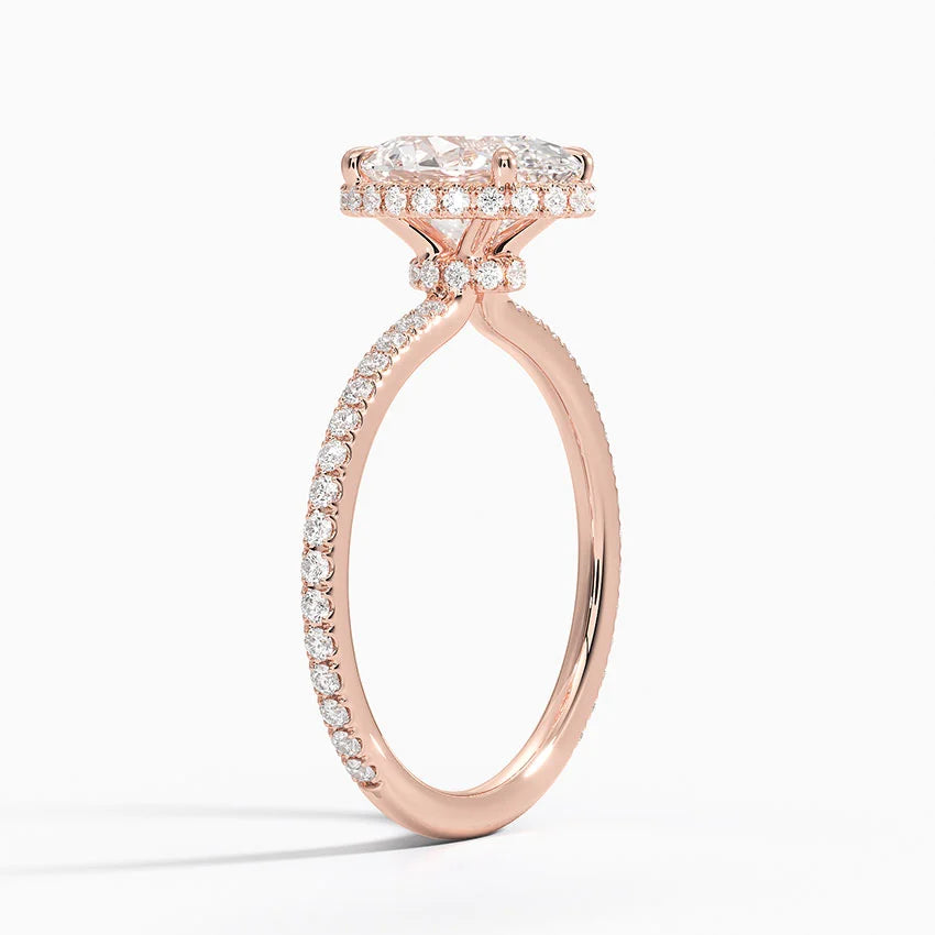 2,40 Karat Oval Halo Tasarım Tektaş Laboratuvar Pırlanta Yüzük 18K -Luminara - Bold Diamonds