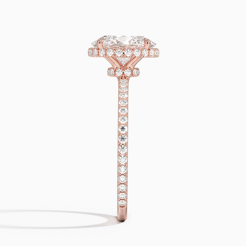 2,40 Karat Oval Halo Tasarım Tektaş Laboratuvar Pırlanta Yüzük 18K -Luminara - Bold Diamonds